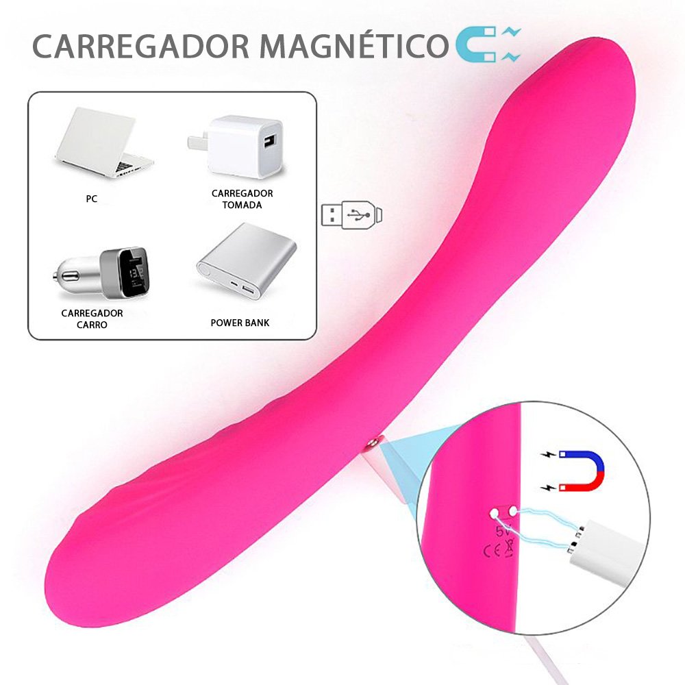 Vibrador Feminino Recarreg�vel em Silicone com 9 Pulsa��es e 9 Vibra��es Charming Pink | Foto 05