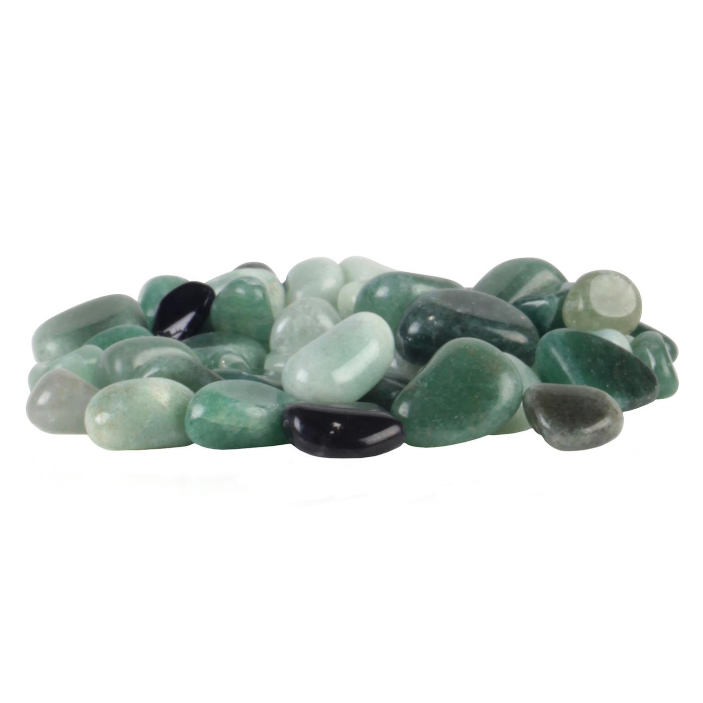 �leo para Massagem Sensual Tantra Mystic Argan 200ml com pedras de jade verde ao lado, destacando os ingredientes naturais e a embalagem.