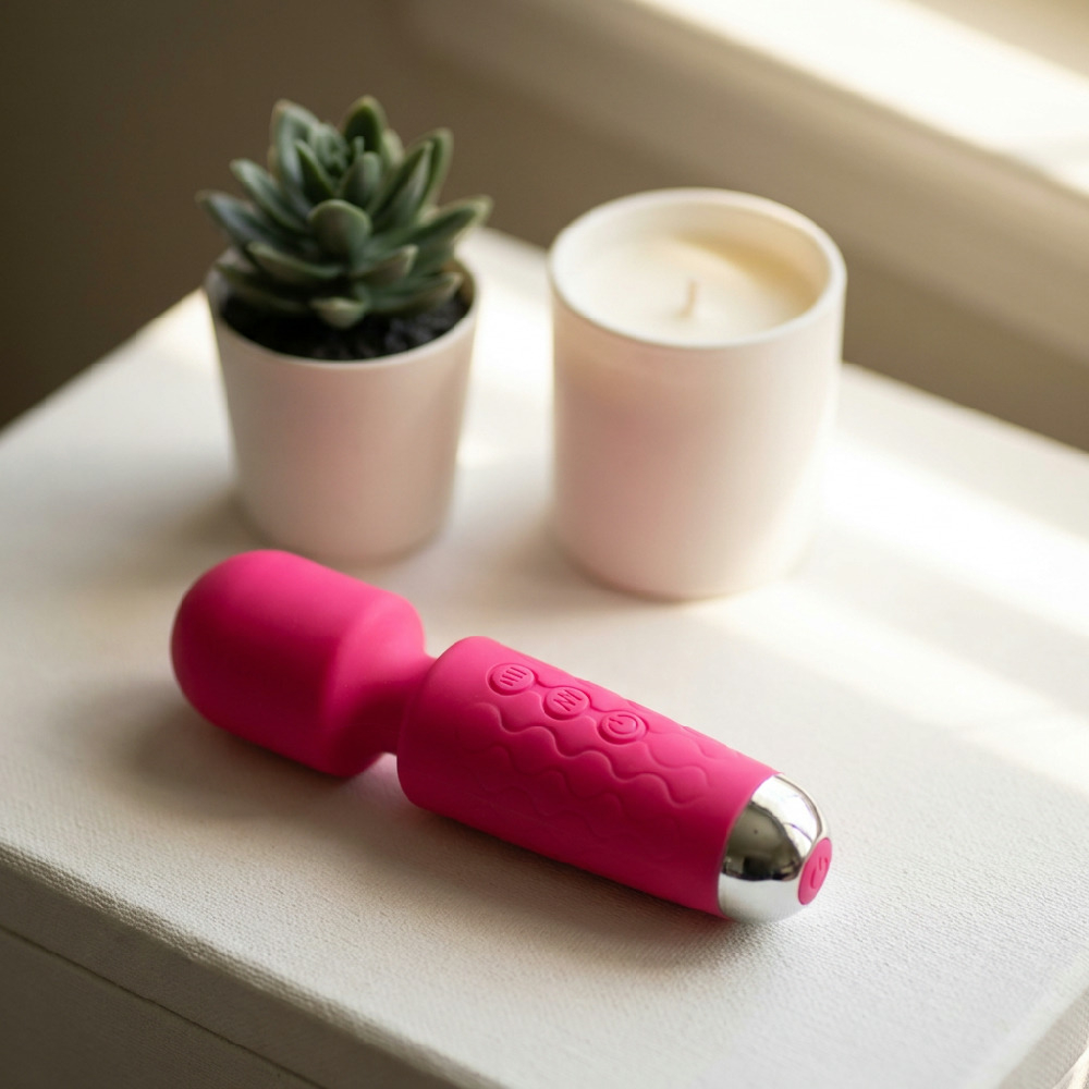 Massageador Er�tico Varinha M�gica Recarreg�vel em Silicone 20 Vibra��es Stacy Mini Pink | Foto 05