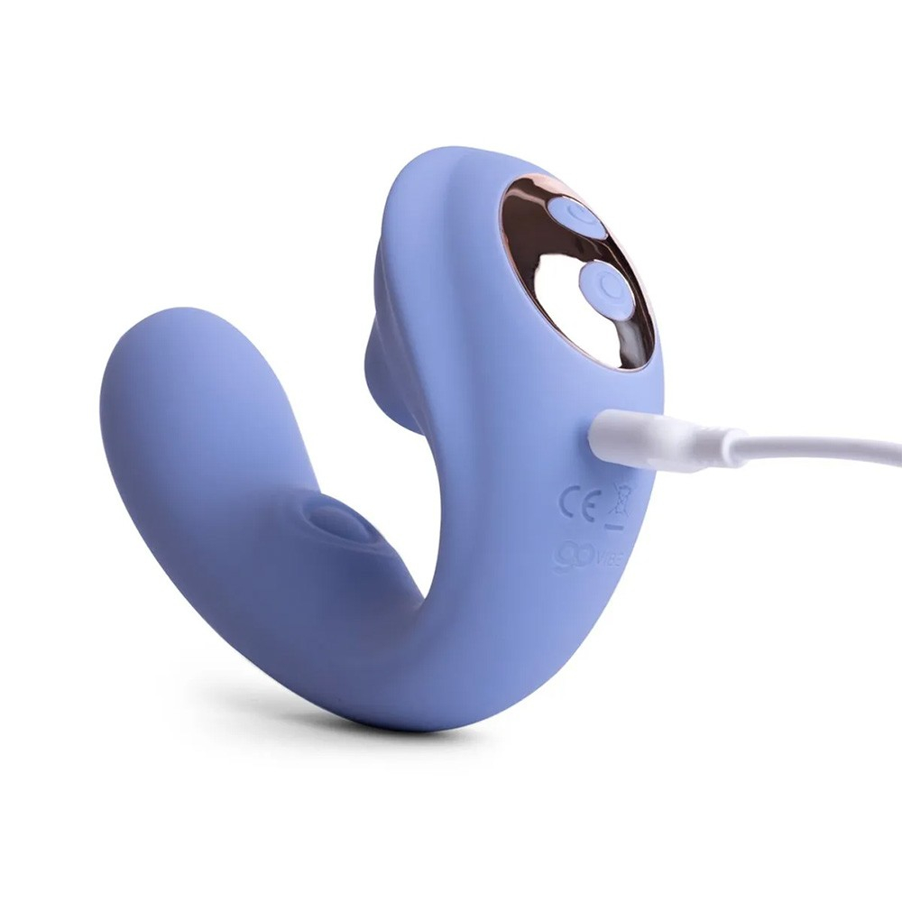 Vibrador Duplo em Silicone (Toque Aveludado) Recarreg�vel 3 em 1 com 10 Fun��es Yes Azul | Foto 04