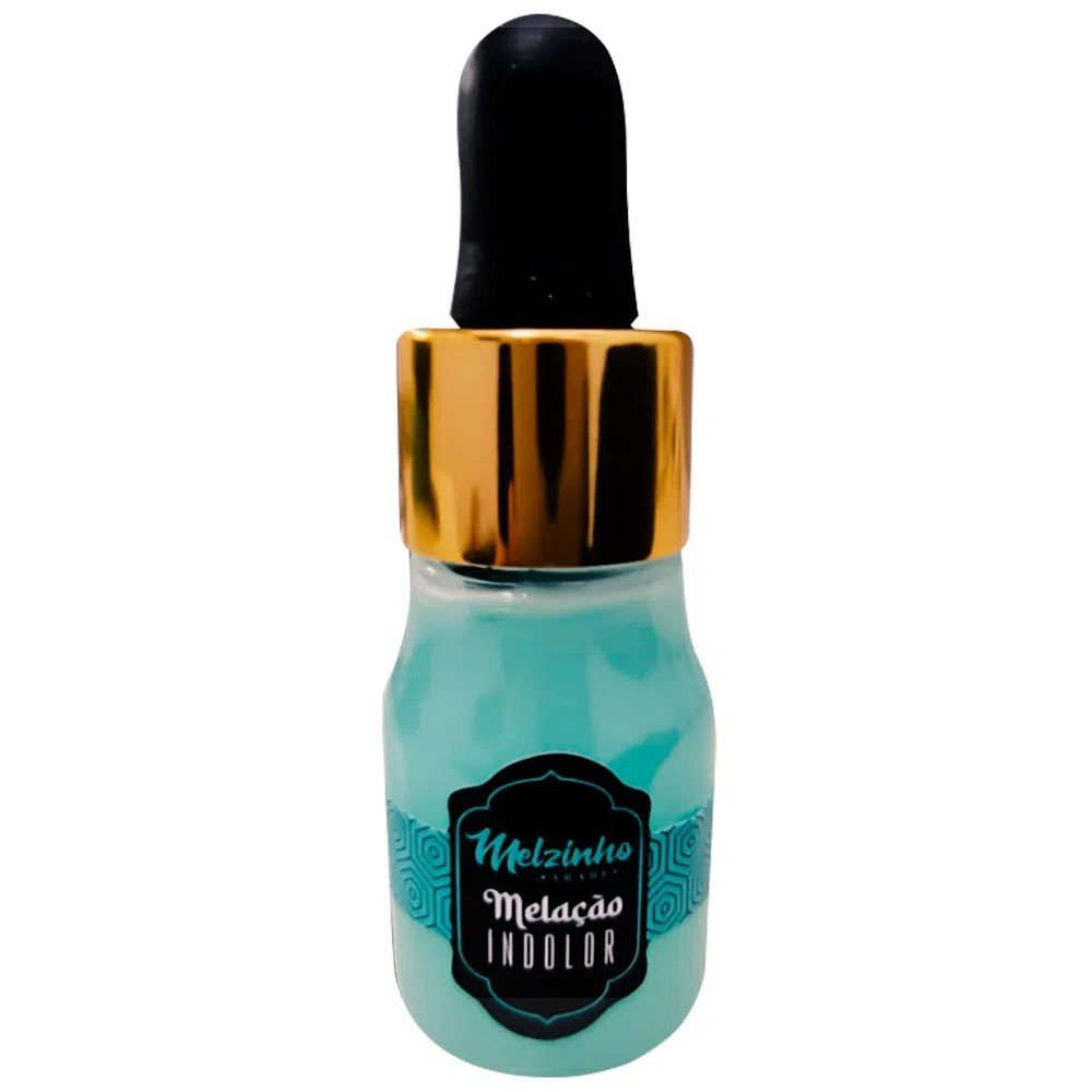 Gel para Sexo Anal Dessensibilizante Melzinho �rabe Indolor Aroma Hortel� 15ml - Vis�o frontal detalhada do frasco conta-gotas em tom turquesa e tampa preta, destacando a rotulagem e o produto.