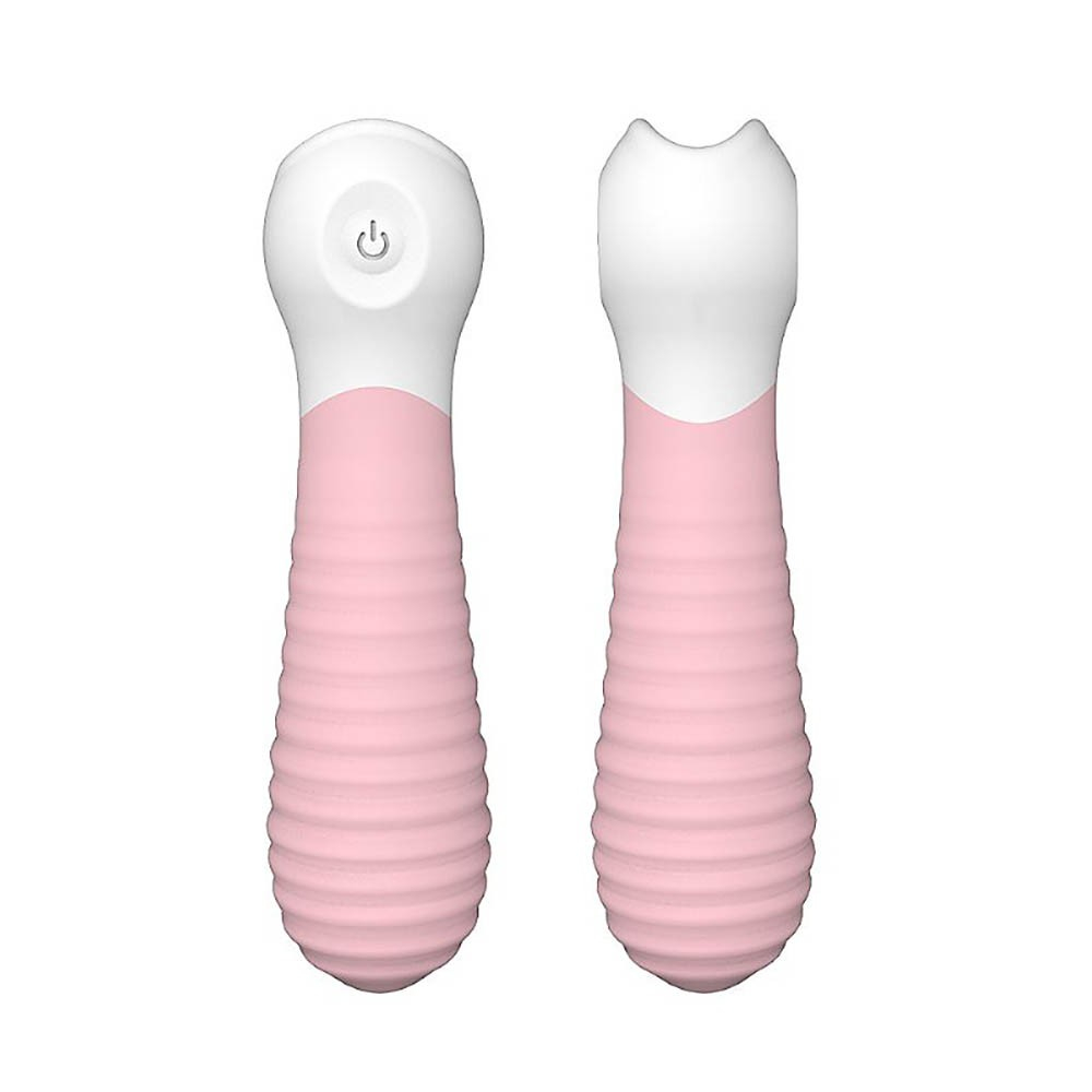 Vibrador Feminino Mini-2 Rosa em vis�o frontal e lateral, destacando formato ergon�mico e silicone texturizado