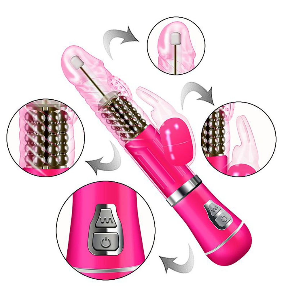 Vibrador Rabbit em Jelly 9 Vibra��es e 6 Rota��es com Estimulador de Clit�ris Coelho II Pink | Foto 04