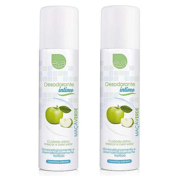Desodorante �ntimo Aerosol Aroma Ma�� Verde, pack com duas unidades