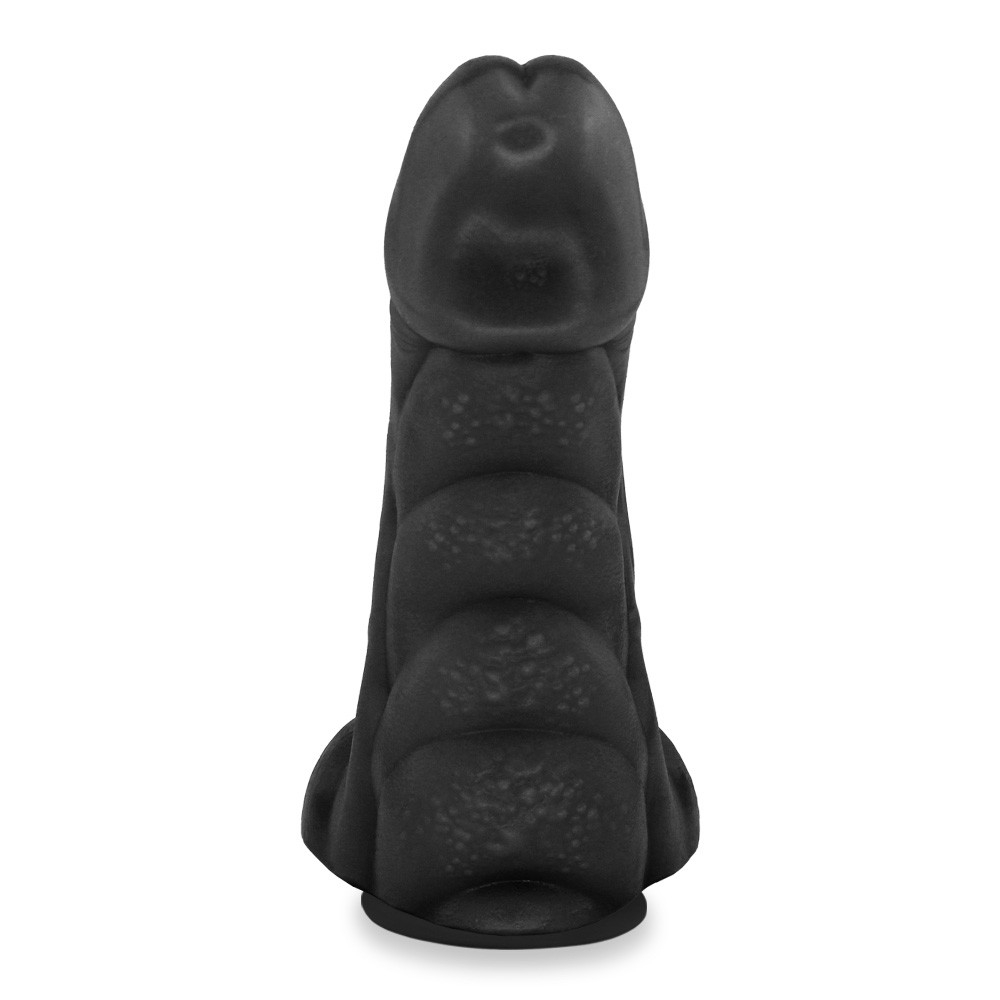 P�nis Gator com ventosa e escroto, textura massageadora em vista lateral