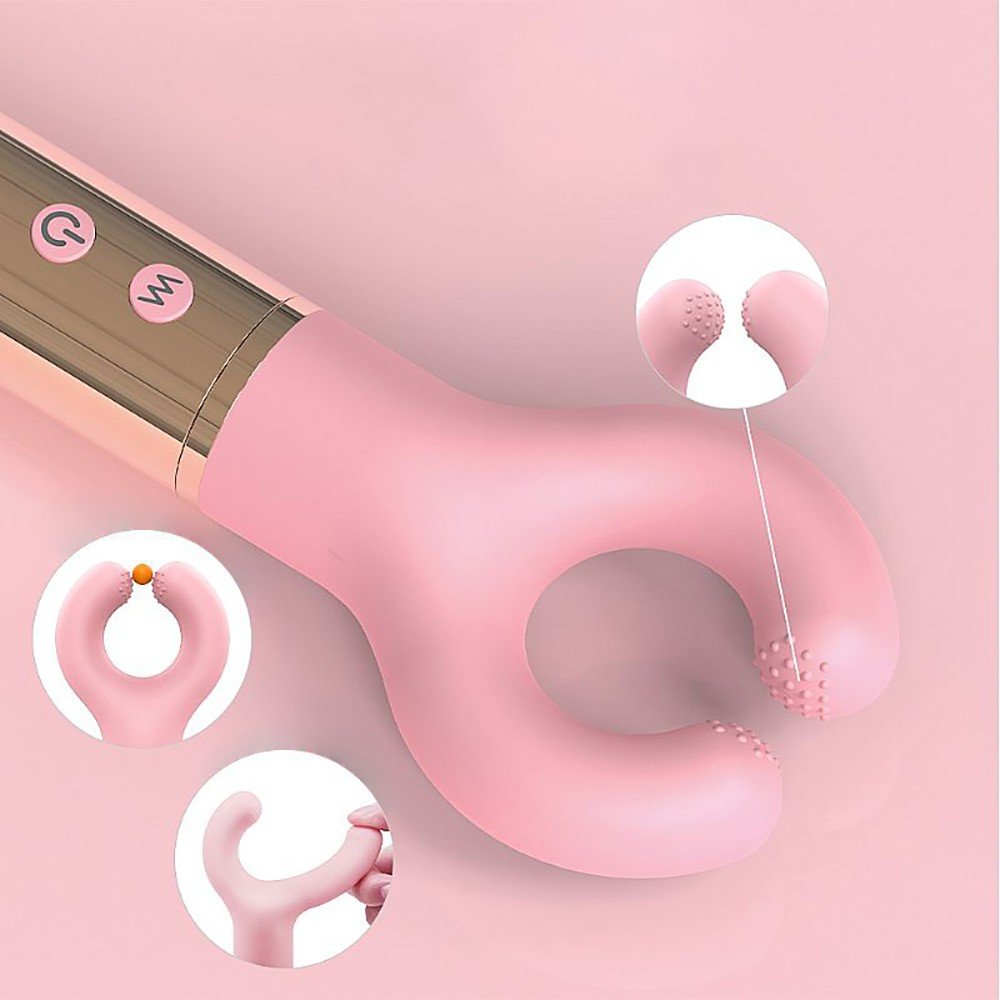 Estimulador para Clit�ris em Silicone com 9 Vibra��es Recarreg�vel Donuts Rosa | Foto 04