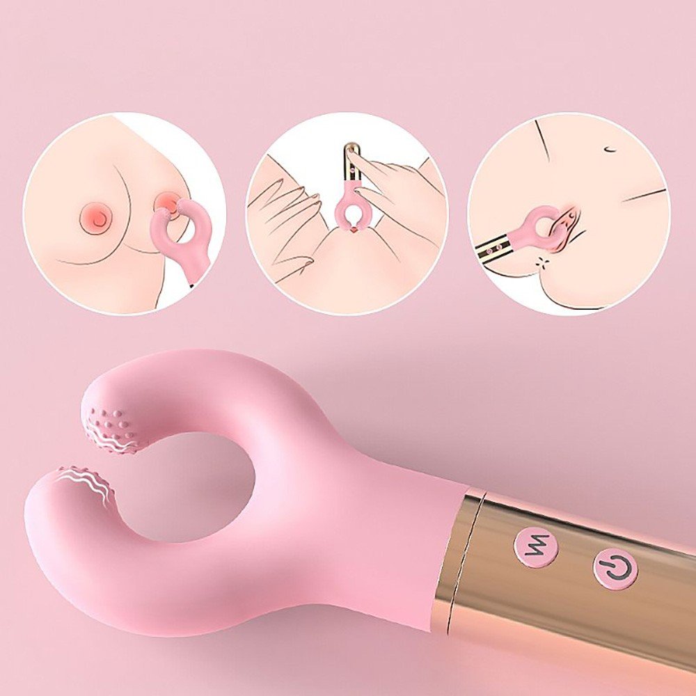 Estimulador para Clit�ris em Silicone com 9 Vibra��es Recarreg�vel Donuts Rosa | Foto 05