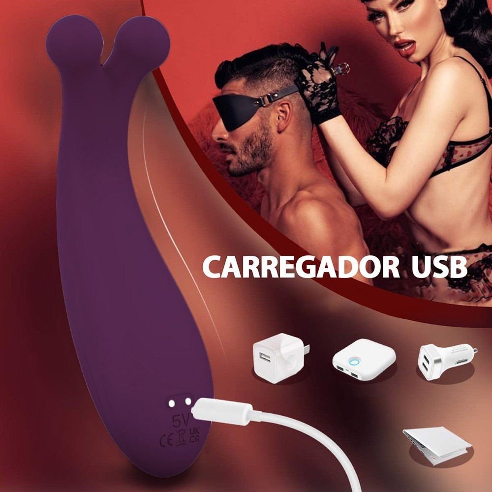 Vibrador para Clit�ris em Silicone com 9 Vibra��es Recarreg�vel Ocean Angel Roxo | Foto 05