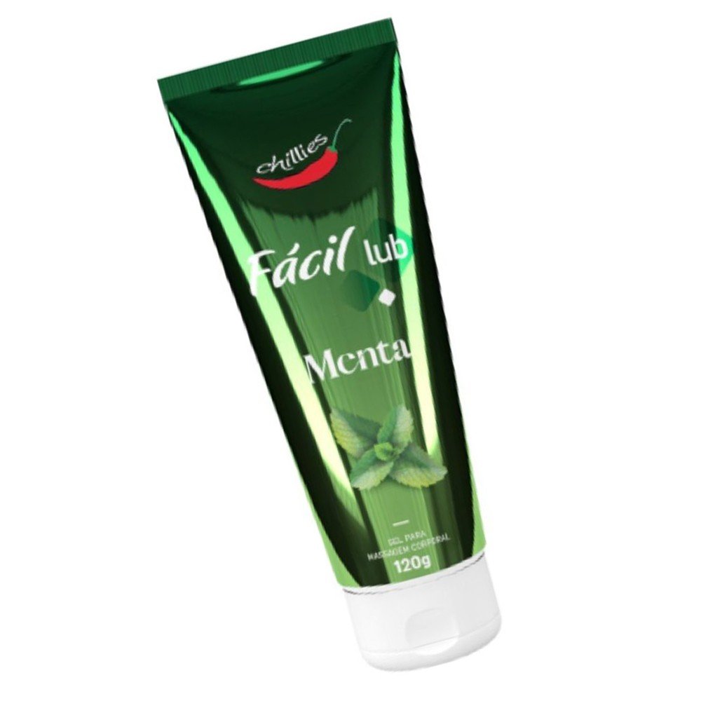 Gel Lubrificante Beij�vel Sabor Menta F�cil Lub, embalagem inclinada mostrando os detalhes do r�tulo