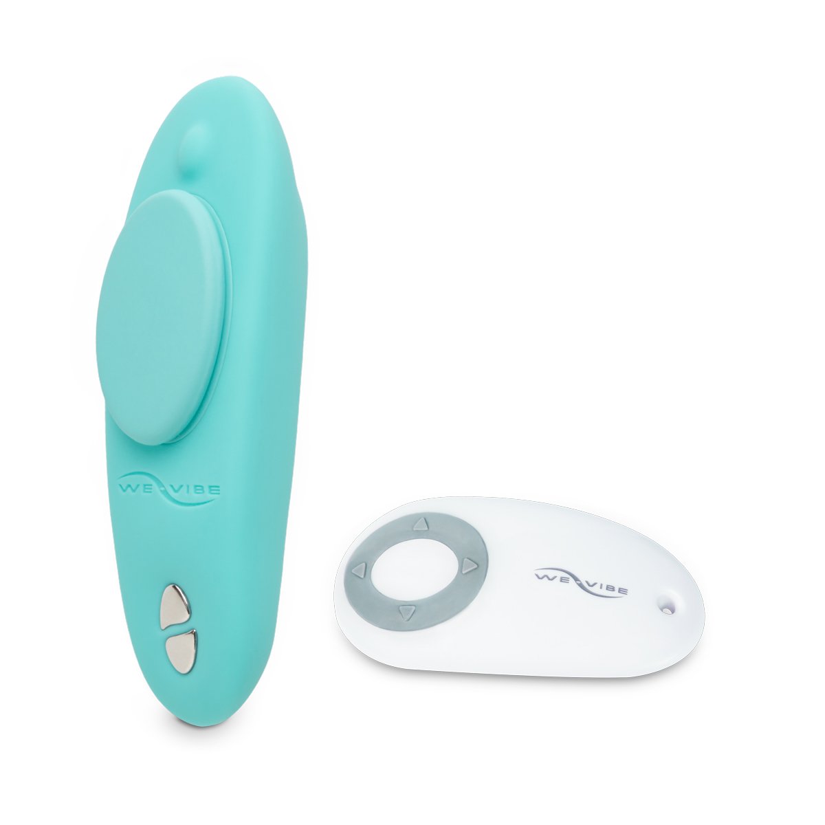 Vibrador para Clit�ris Moxie by We-Vibe Cyan e controle remoto branco