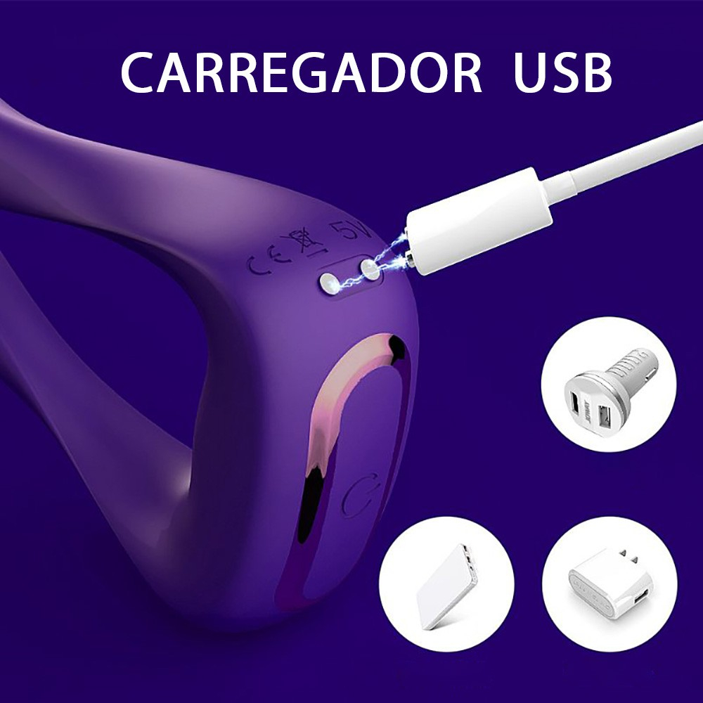 Vibrador Duplo em Silicone com 9 Vibra��es Recarreg�vel Vanessa Roxo | Foto 05