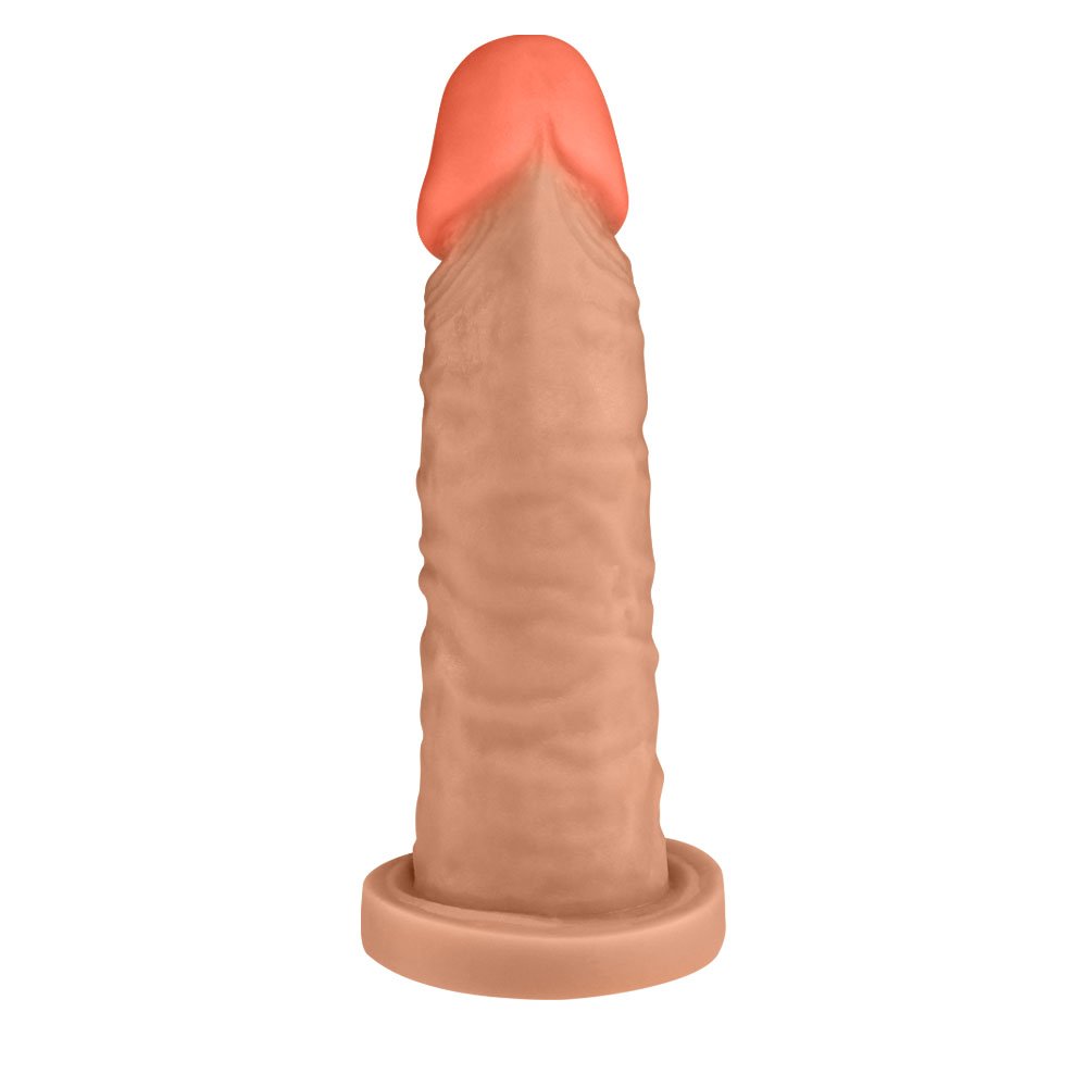 P�nis Maci�o Maromba em PVC Flex�vel At�xico para Cinta 14,5 x 4cm Bege | Foto 03