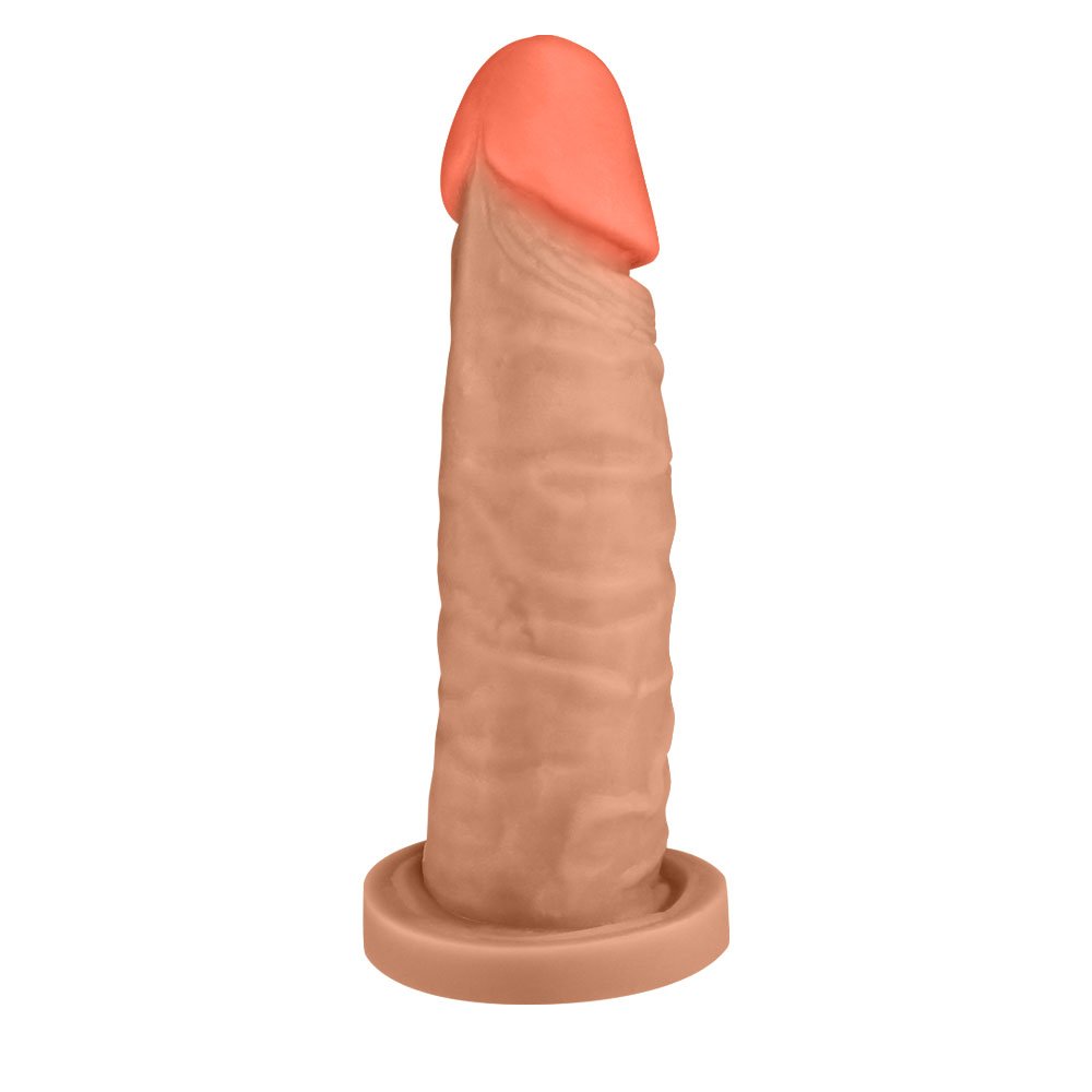 P�nis Maci�o Maromba em PVC Flex�vel At�xico para Cinta 14,5 x 4cm Bege | Foto 04
