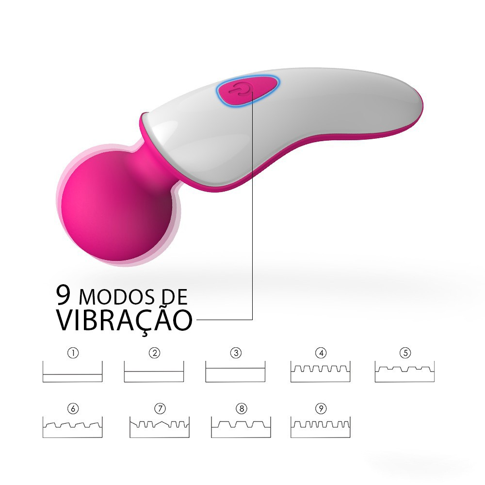 Massageador Er�tico em Silicone Recarreg�vel com 9 Vibra��es Eve Pink | Foto 04