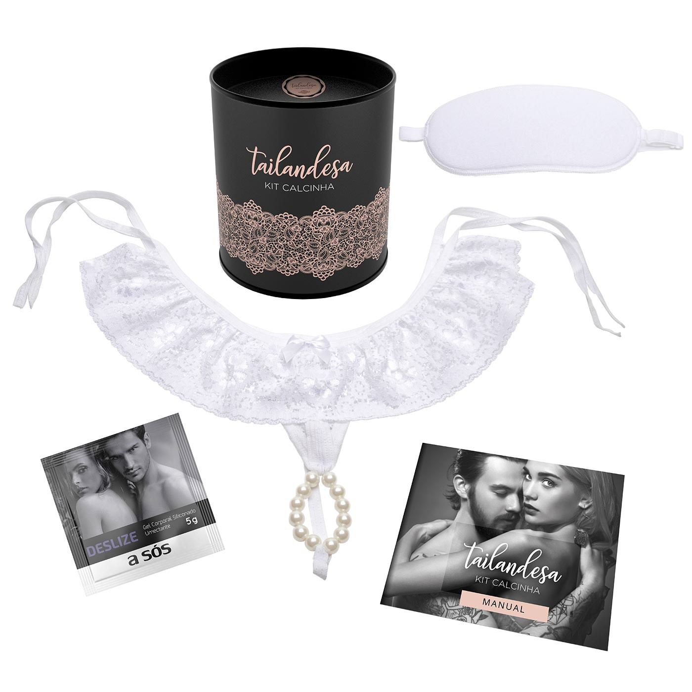 Kit Calcinha Tailandesa Fio Dental Sexy P�rola Branco | Foto 04