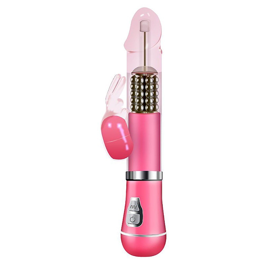 Vibrador Rabbit em Jelly com 9 Vibra��es e 6 Rota��es, cor rosa