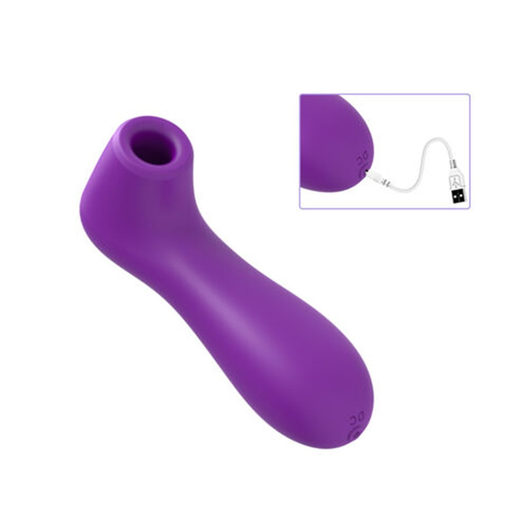Sugador de Clit�ris Recarreg�vel em Silicone Toque Aveludado 12 Suc��es Roxo | Foto 05
