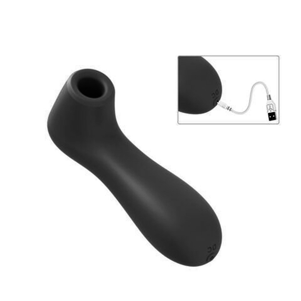 Sugador de Clit�ris Recarreg�vel em Silicone Toque Aveludado 12 Suc��es Preto | Foto 05
