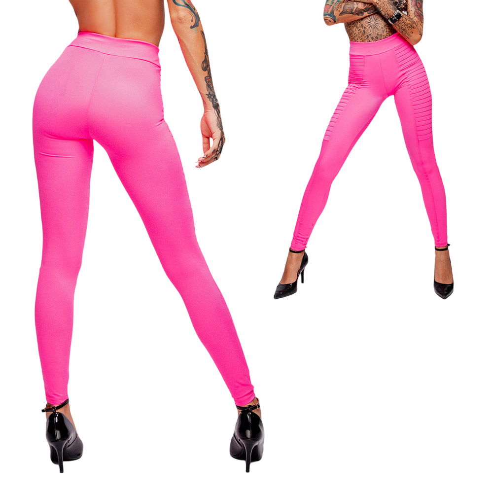 Cal�a Sensual Sexy em Suplex Poli�ster com Nervuras Pink | Vista traseira