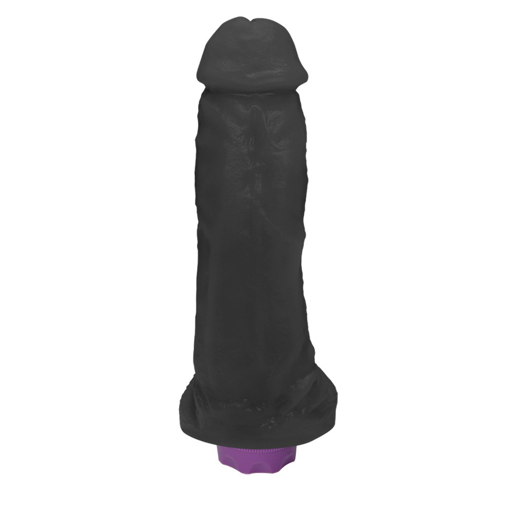 Detalhe do material PVC Toque Macio do P�nis Real�stico com Escroto e Vibrador 10 Velocidades Recarreg�vel King