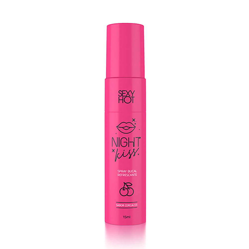 Spray Bucal Refrescante Night Kiss Cereja Ice 15ml - Vis�o do produto sem a caixa