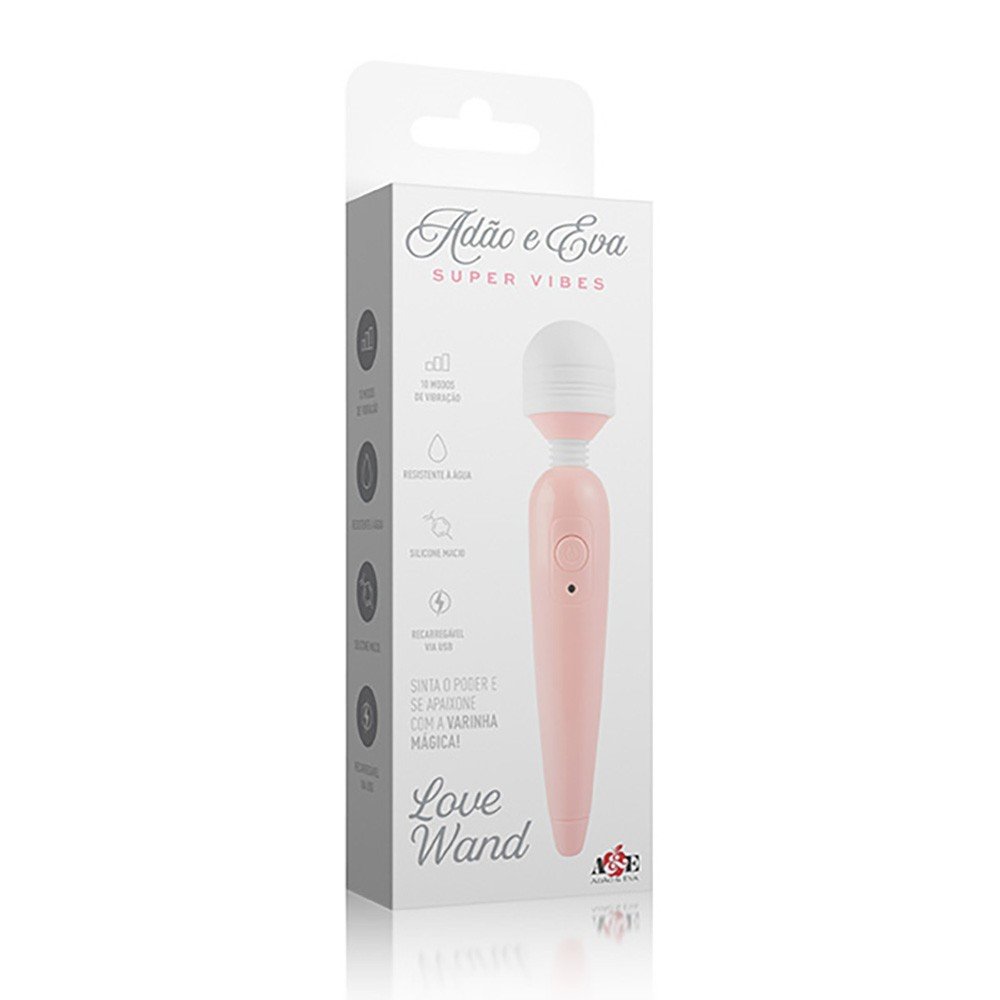 Massageador Er�tico Recarreg�vel com Cabe�a Flex�vel e 7 Vibra��es Love Wand Rosa | Foto 05