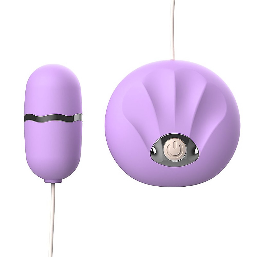 Vibrador Bullet em Silicone Lil�s e ABS com 10 Vibra��es e Controle com Fio - Vista frontal vibrador e controle