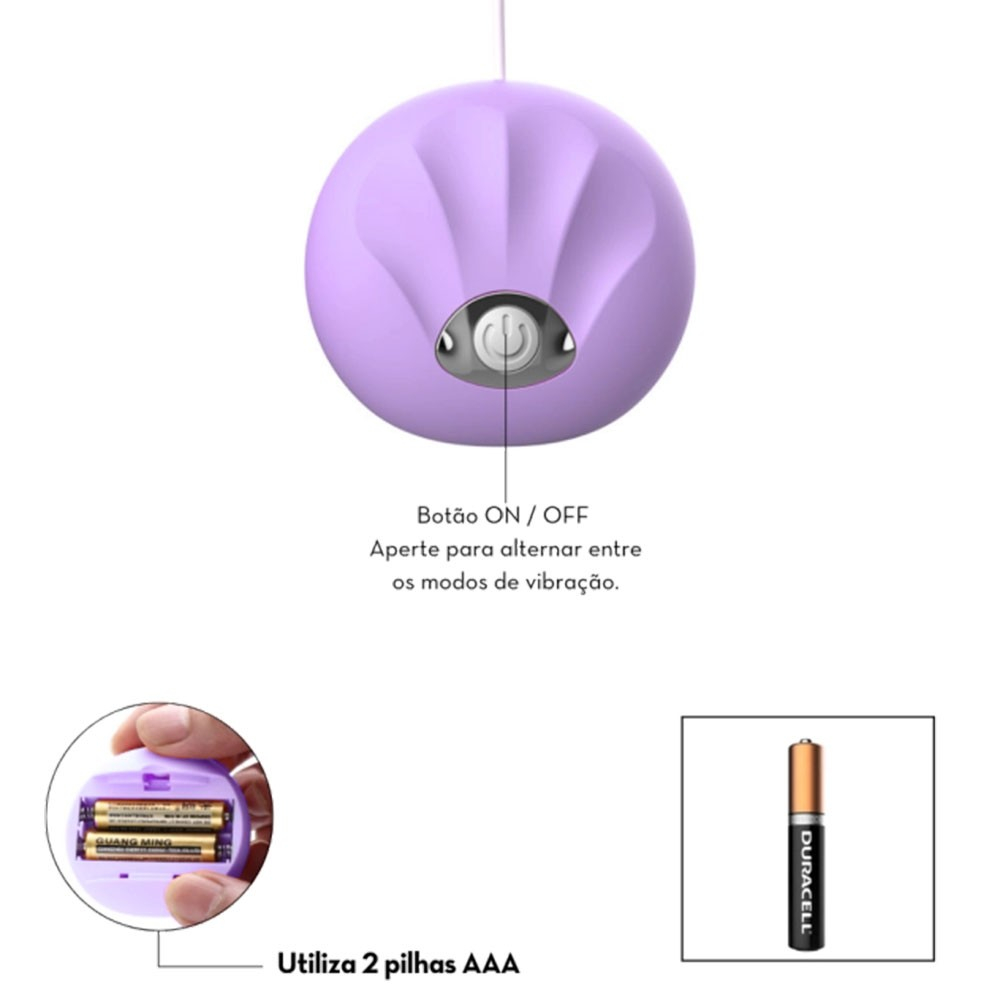 Vibrador Bullet em Silicone (Toque Aveludado) e ABS com 10 Vibra��es e Controle com Fio Lil�s | Foto 04