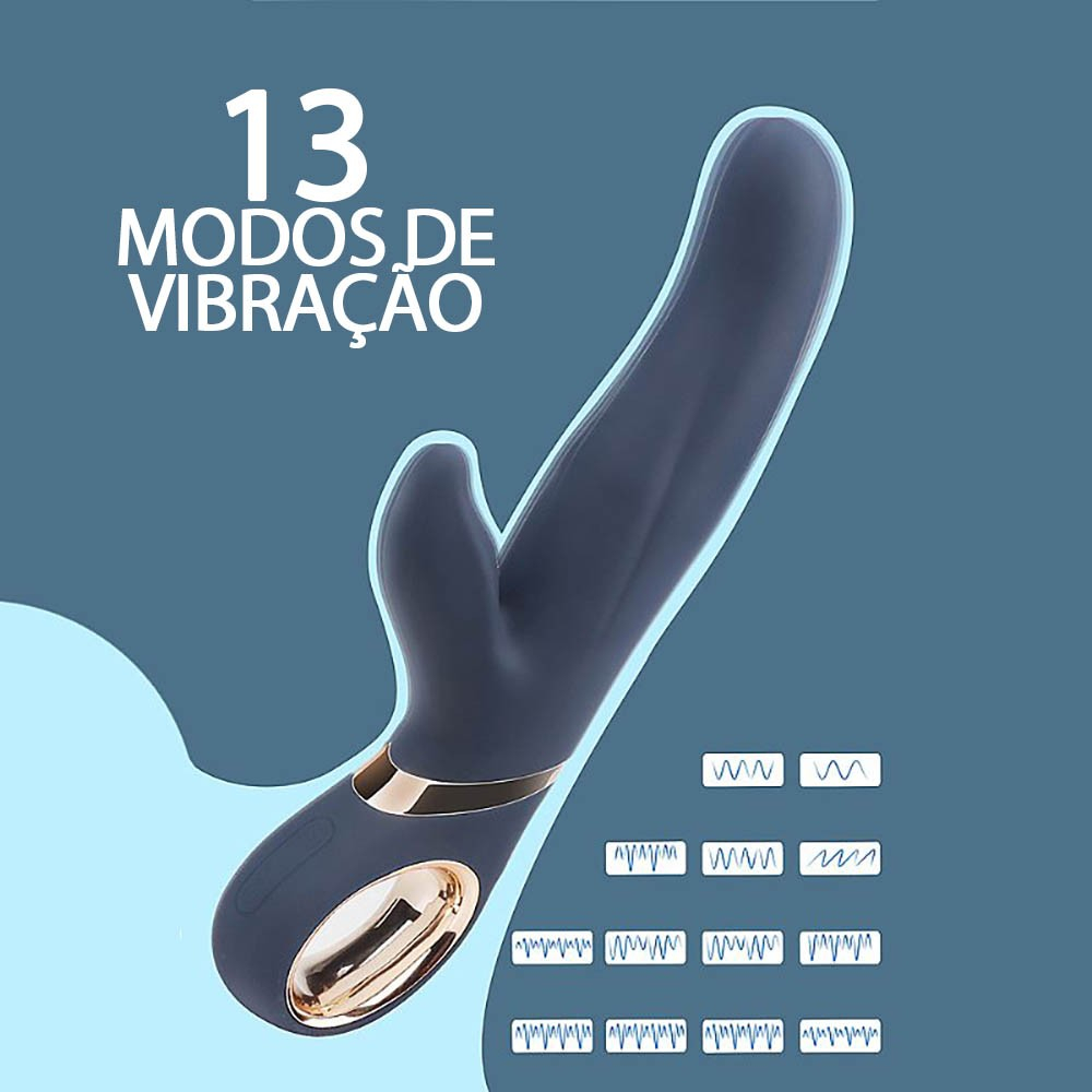 Vibrador Duplo em Silicone Recarreg�vel com 13 Vibra��es Lyla Azul | Foto 04