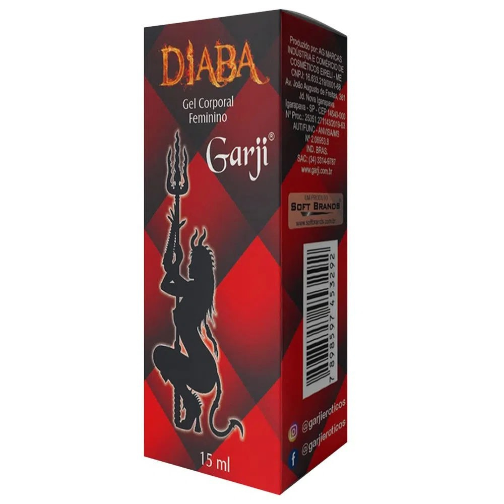 Gel Excitante Feminino Hot Diaba 15ml | Embalagem em Detalhe