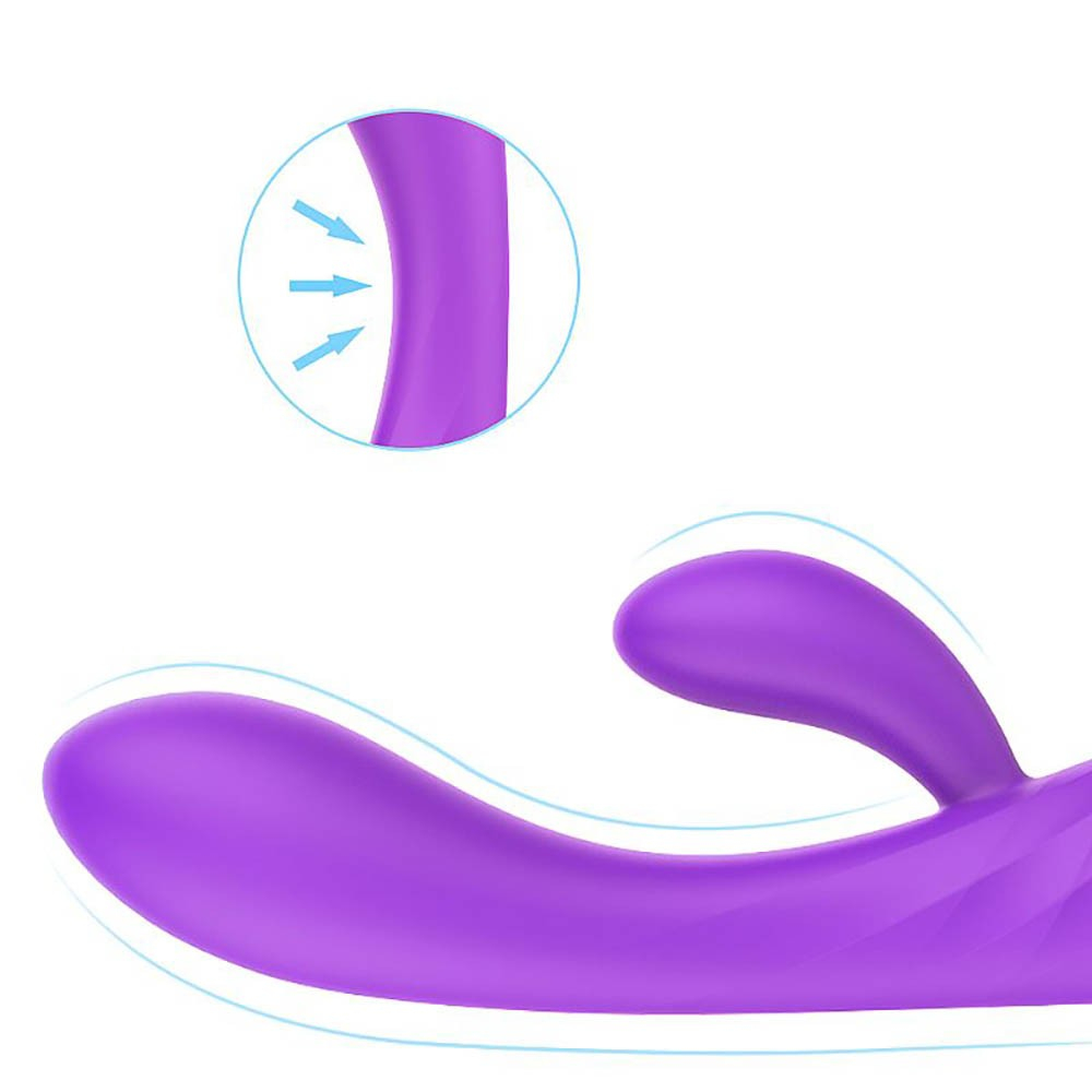 Vibrador Duplo em Silicone com 9 Vibra��es Recarreg�vel Muses Roxo | Foto 05