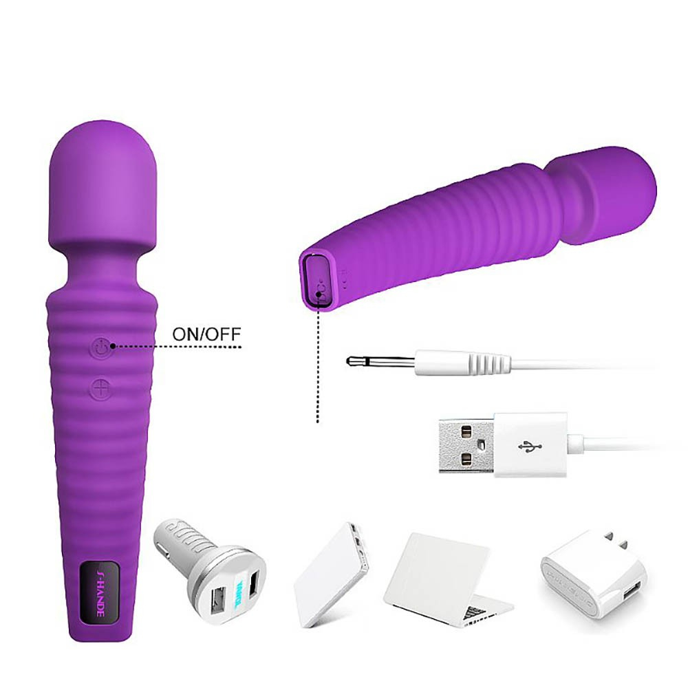 Massageador Er�tico em Silicone Recarreg�vel com 7 Vibra��es e 4 Velocidades Star Roxo | Foto 04