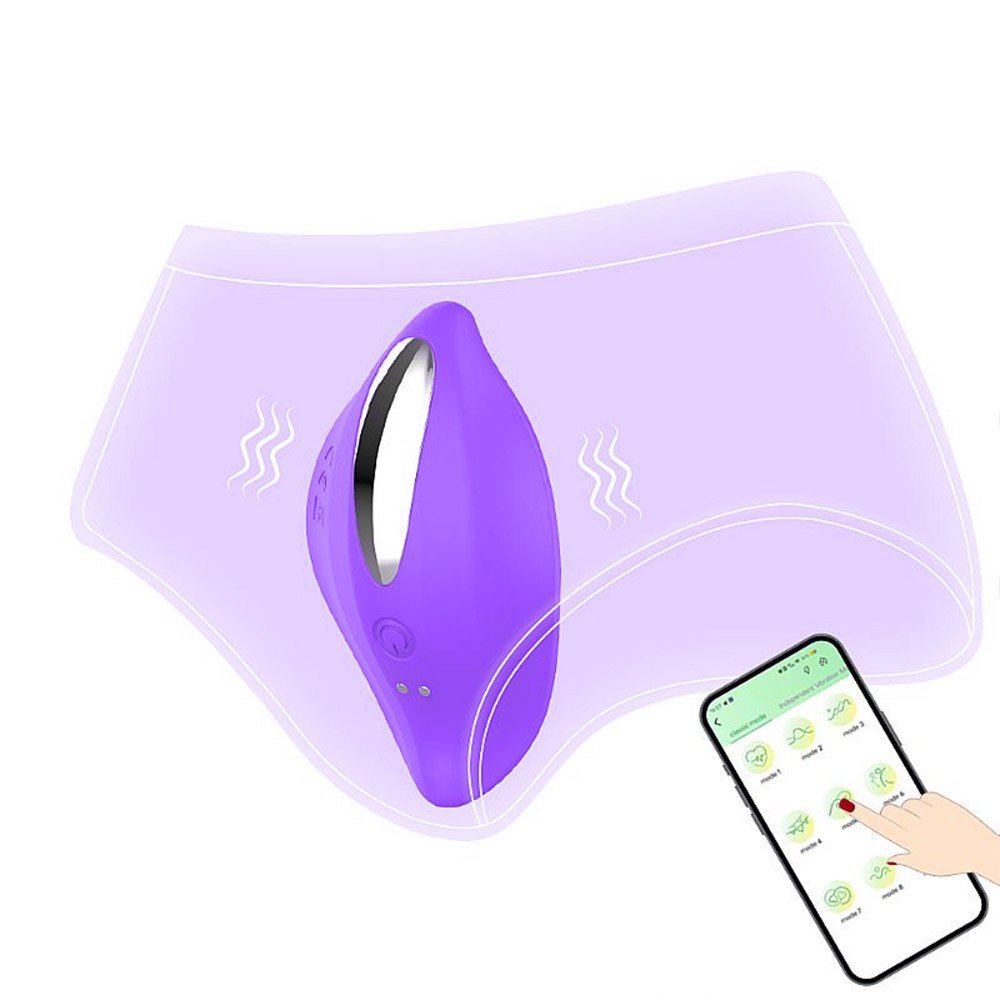 Vibrador para Clit�ris em Silicone Recarreg�vel 9 Vibra��es Controle por APP Roxo | Foto 04