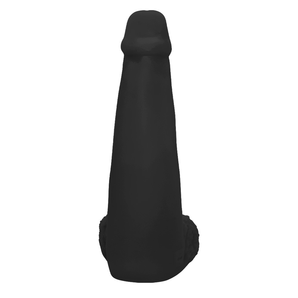 P�nis Gigante e Grosso Flex�vel, vista frontal com foco na ponta e na textura do material PVC