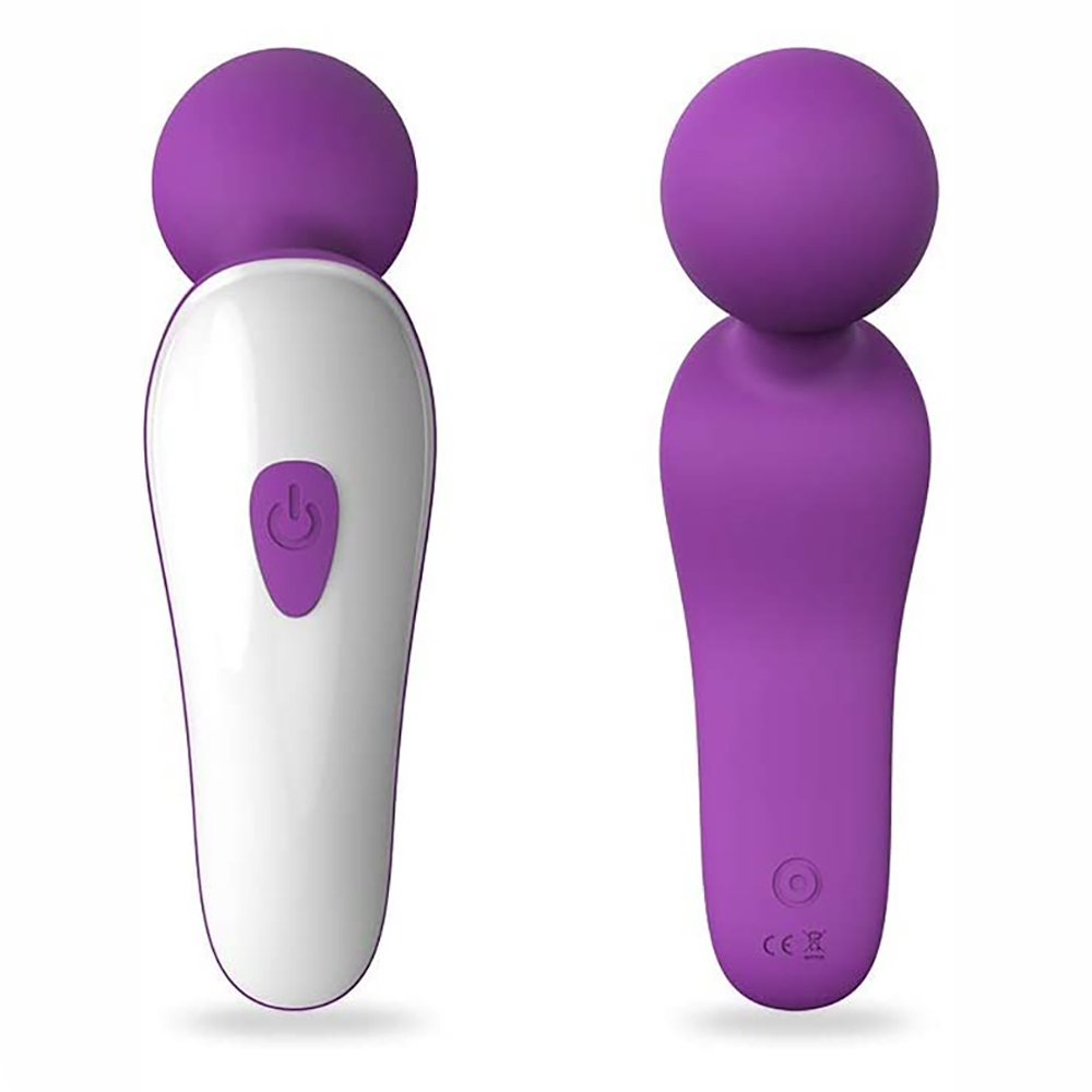 Massageador Er�tico em Silicone Recarreg�vel com 9 Vibra��es Eve Roxo em vista frontal e traseira, evidenciando o design recarreg�vel e a cor vibrante