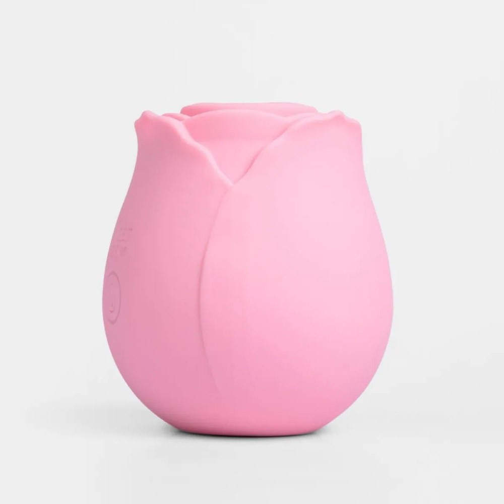Vibrador para Clit�ris Recarreg�vel Fl� Rosa em close, destacando o formato de tulipa e o silicone macio