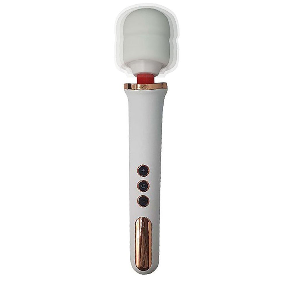 Massageador Er�tico Recarreg�vel com Cabe�a Flex�vel e 10 Vibra��es Manfly Wand Branco | Foto 05