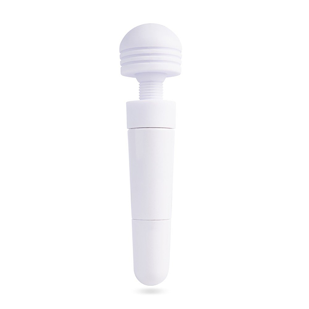 Massageador Er�tico em Silicone e ABS com Vibro Branco - corpo do massageador em silicone branco