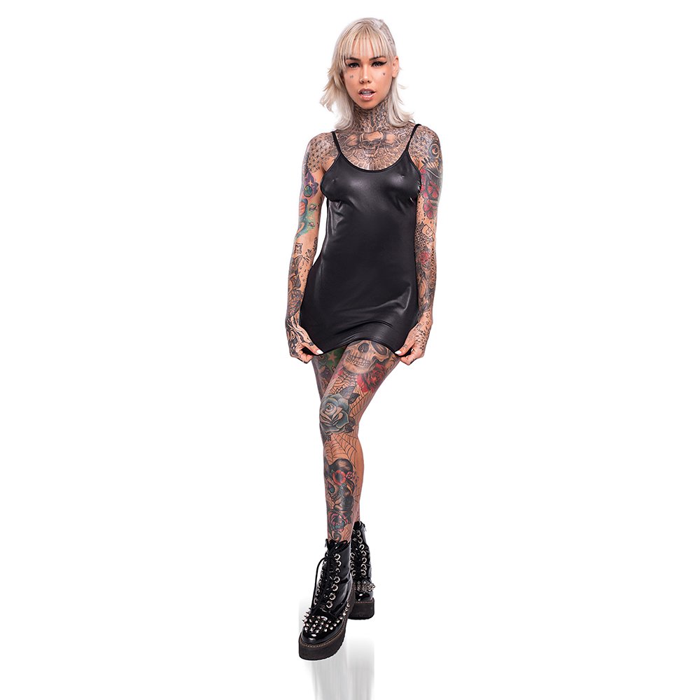 Vestido Sensual Sexy em Cirre sem Bojo com Regulagem e Decote V Atr�s Preto | Foto 05