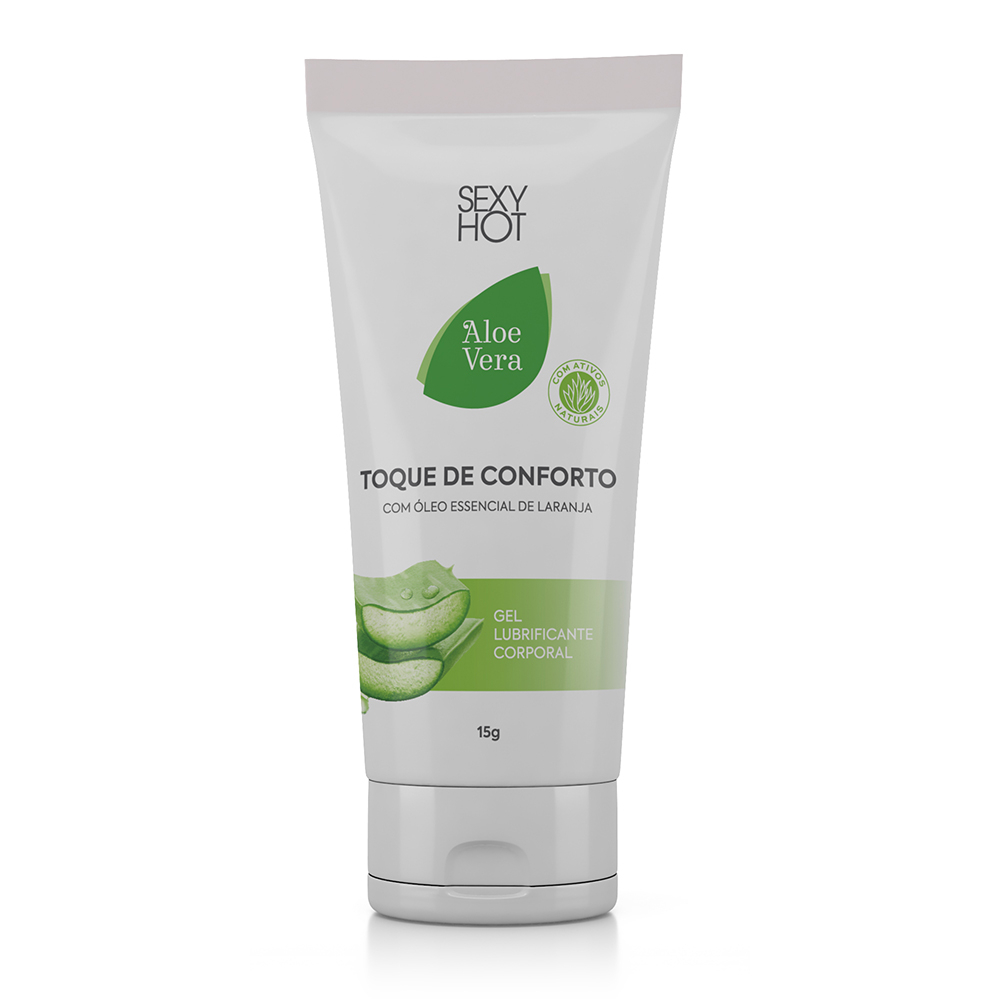 Embalagem do Gel para Sexo Anal Toque de Conforto 15g, mostrando o tubo e a caixa lado a lado.