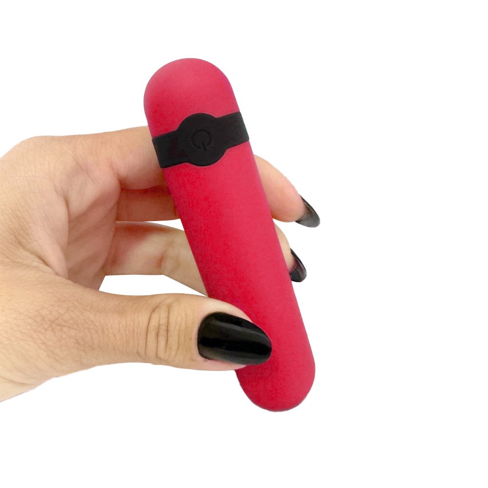 Vibrador Bullet Recarreg�vel em Silicone com 10 Vibra��es Vinho | Foto 04