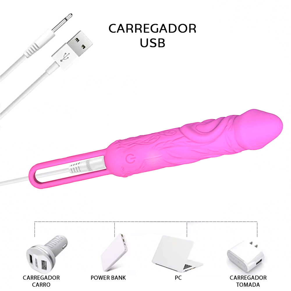 Vibrador Bullet Recarreg�vel em Silicone com 20 Vibra��es e Al�a de Seguran�a Pink | Foto 05