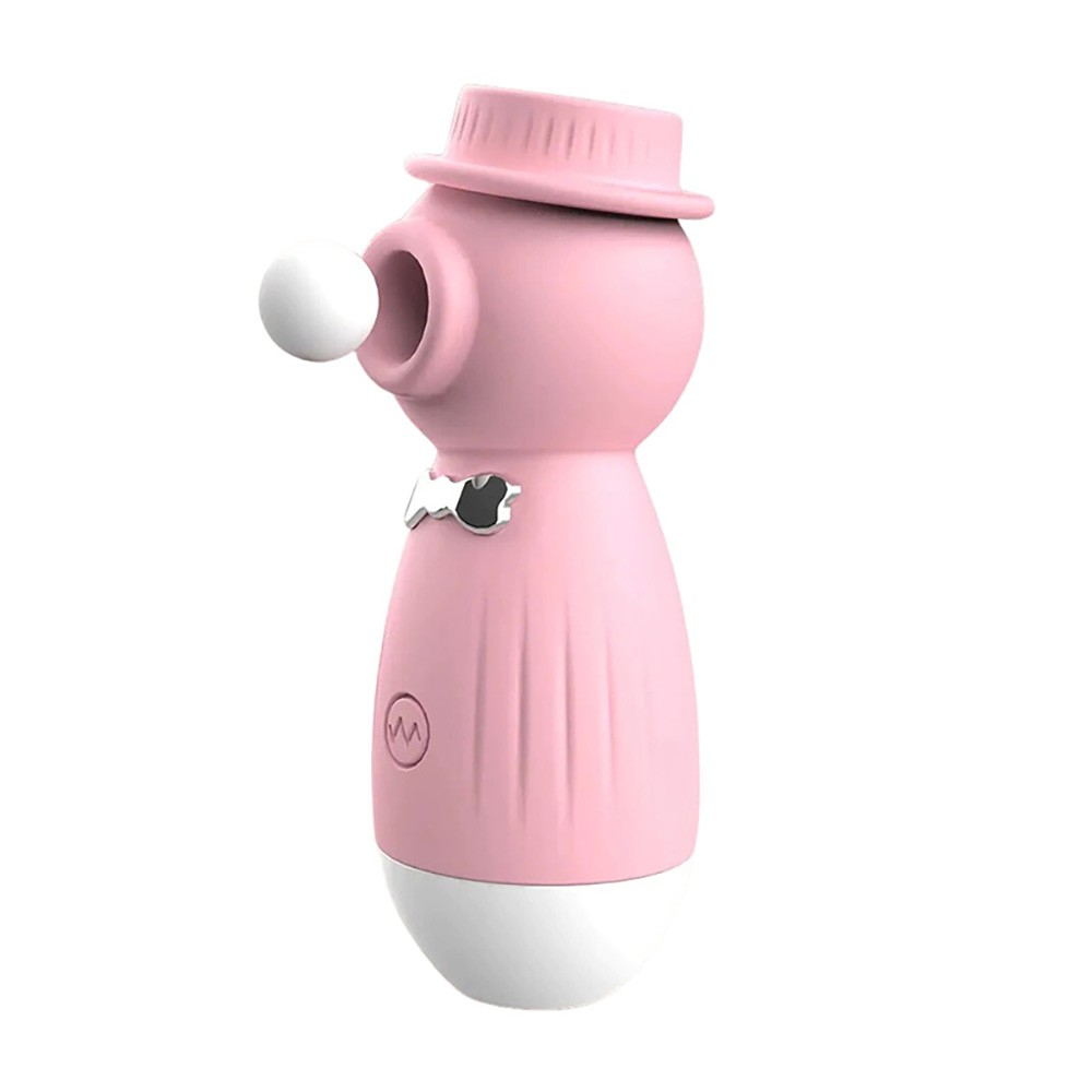 Vibrador Billy Rosa em a��o, com a esfera de estimula��o destacada na entrada do sugador.
