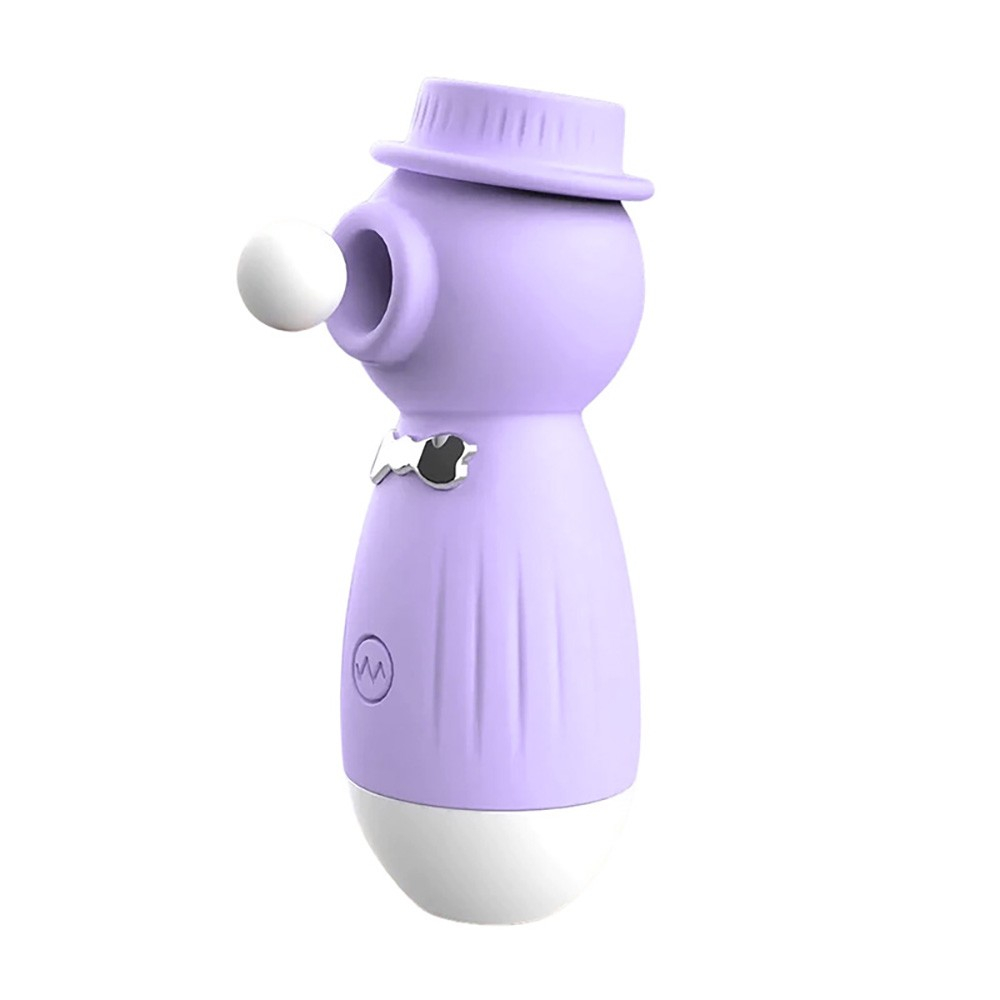 Vibrador Billy Roxo em uso, mostrando a bolinha estimuladora externa para clit�ris