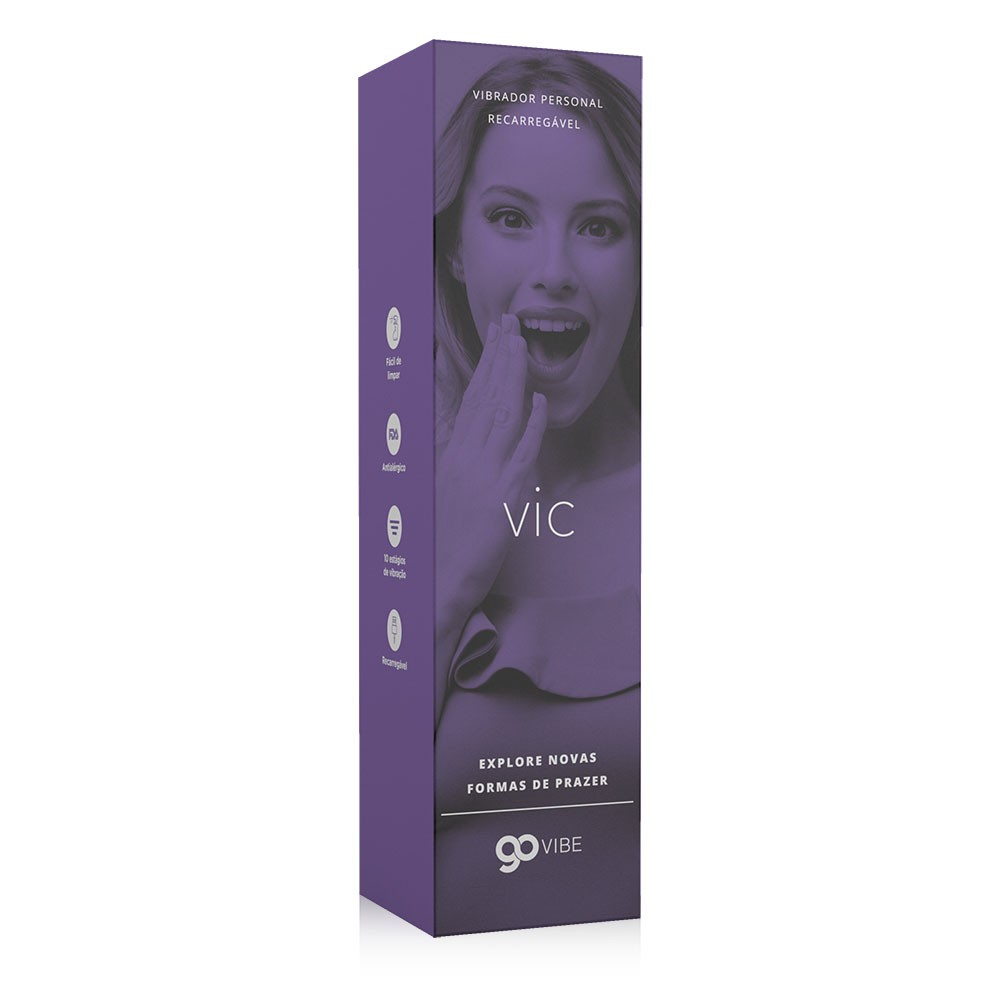 Vibrador Personal em Silicone Recarreg�vel com 10 Vibra��es Vic Roxo | Foto 05