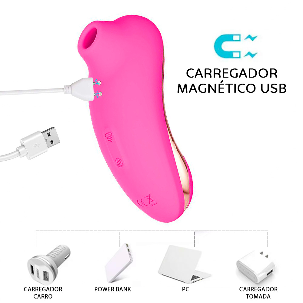 Vibrador Duplo Recarreg�vel em Silicone: Pulsador de Clit�ris e Vibrador Ponto G Pink | Foto 05