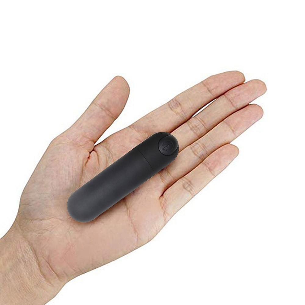 Vibrador Bullet em Silicone Toque Aveludado Recarreg�vel 10 Vibra��es Preto | Foto 04