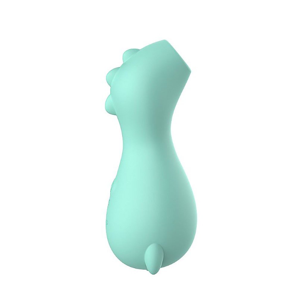 Pulsador de Clit�ris em Silicone Recarreg�vel com 7 Pulsa��es Cyan | Vista lateral evidenciando o design ergon�mico e acabamento suave