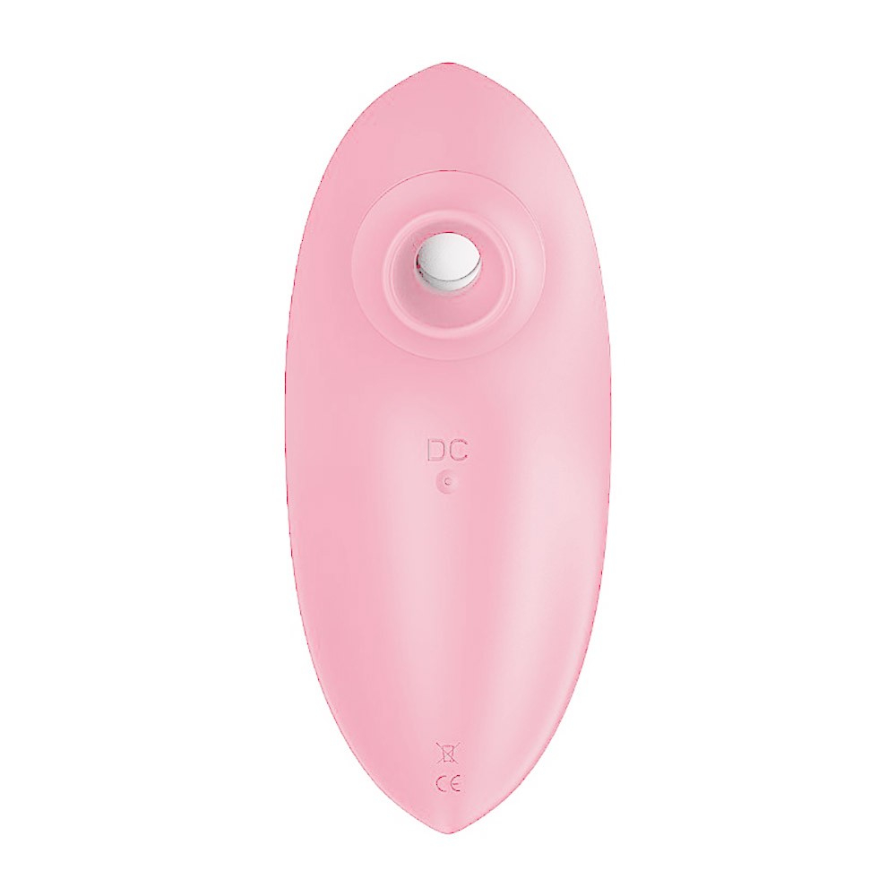 Pulsador de Clit�ris Recarreg�vel Bean Rosa visto de frente, destacando o bocal de suc��o no formato de l�bios