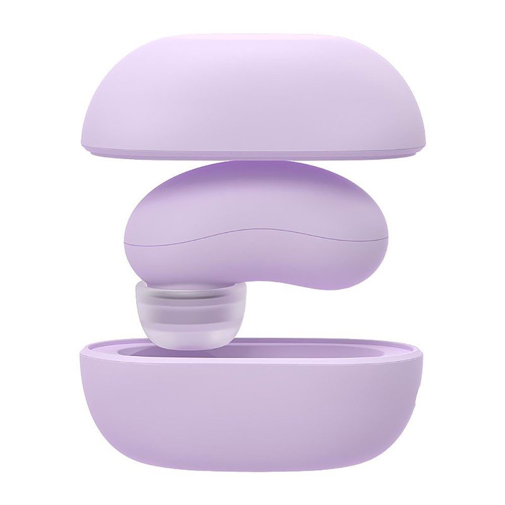 Vibrador para Clit�ris Recarreg�vel em Silicone e ABS 5 Pulsa��es Mini Pod Lil�s em caixa, exibindo o vibrador aberto com sua capa e o sugador em a��o.